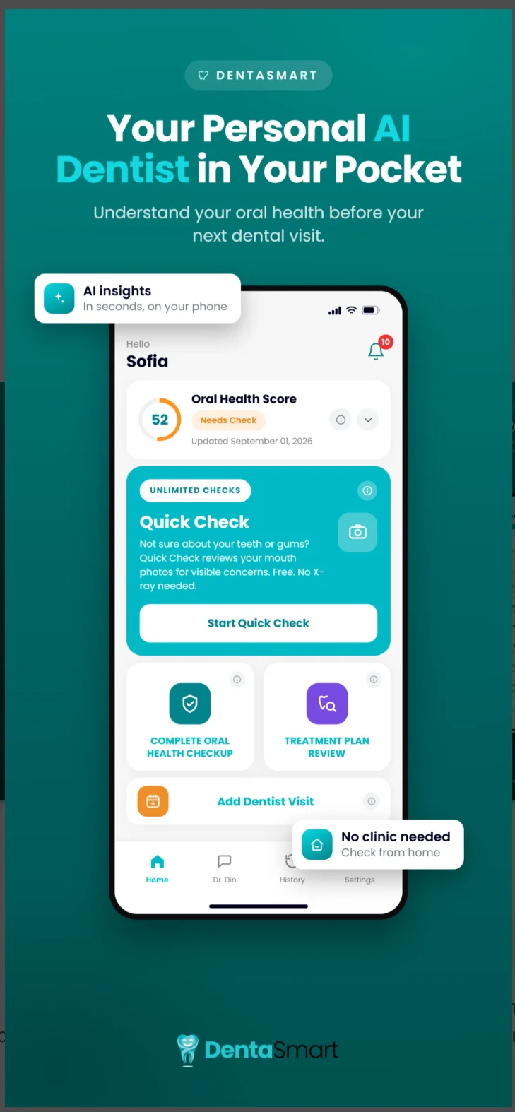 Owner-supplied public mobile promotional panel, shown for product context. My case study concerns backend, web applications, subscriptions and AI integration, not sole authorship of the mobile app or clinical validation.